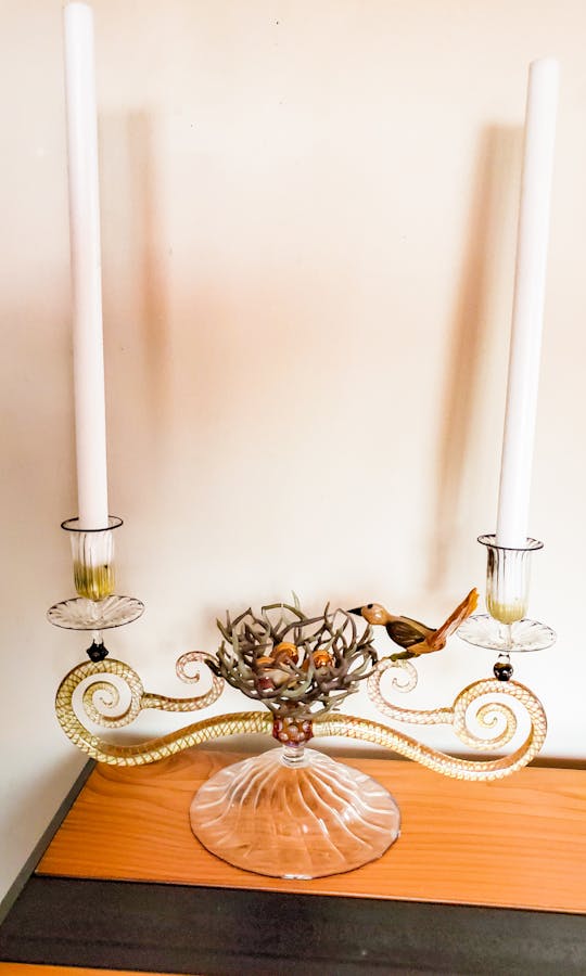 From Ruth's collection Bird nest Candelabra from 2005 by Janis Miltenberger